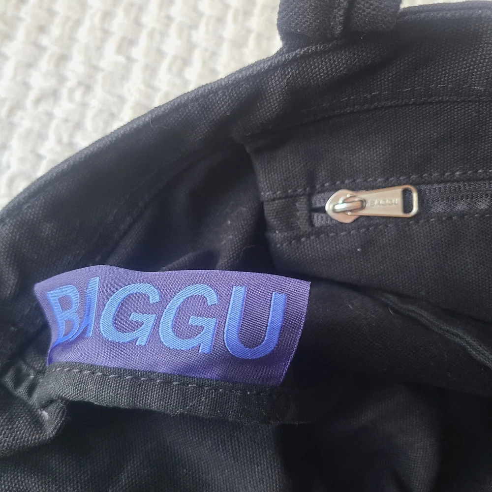 Baggu Black 100% Cotton Shoulder Bag - Picture 4 of 6